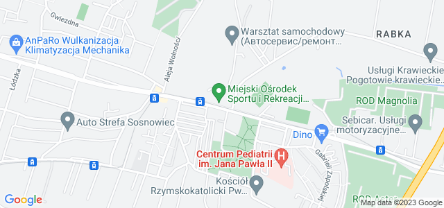 Mapa dojazdu Basen Kryty - Klimontów Sosnowiec