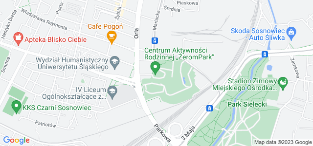 Mapa dojazdu Basen Kryty - Park Dietla Sosnowiec