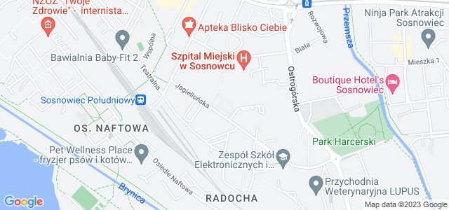 Mapa dojazdu Radocha - Kościół pw. Miłosierdzia Bożego Sosnowiec