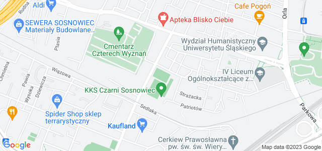 Mapa dojazdu Stadion Czarni Sosnowiec Sosnowiec