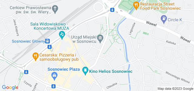 Mapa dojazdu UM - Urząd Miejski Sosnowiec