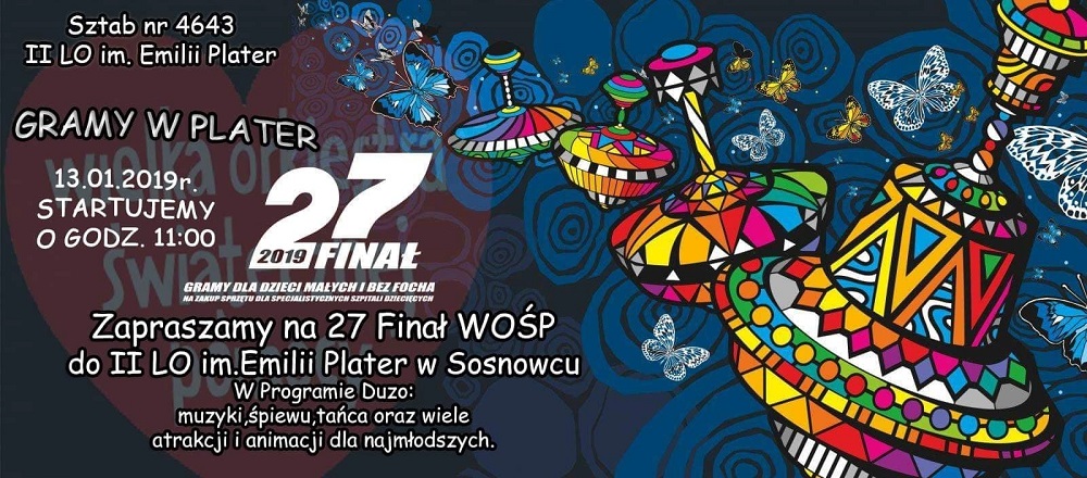 Program Finału WOŚP w II LO im. Emili Plater - czekają liczne atrakcje i występy