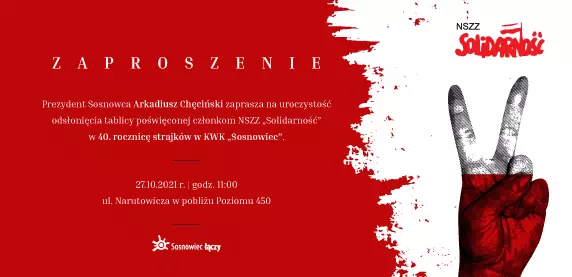 Odsłonięcie tablicy poświęconej członkom NSZZ "Solidarność" / fot. UM Sosnowiec