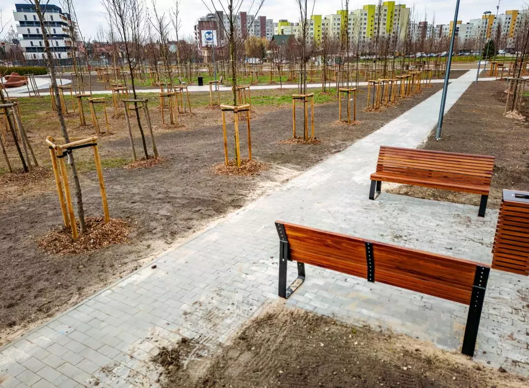 Ostatnie prace w parku przy Placu Papieskim w Sosnowcu