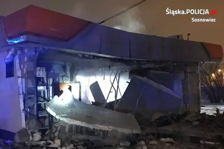 Wybuch na terenie stacji benzynowej w Sosnowcu/ KMP w Sosnowcu